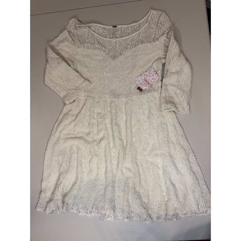 NWT $128 Free People Cream Fairy Core Lace Dress - Small